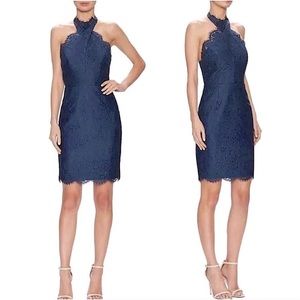 𝅺Keepsake | Navy Sublime Dreams Halter Lace Dress
